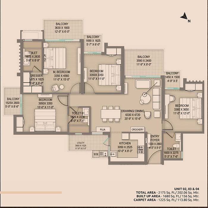 4 bhk 2175 sqft